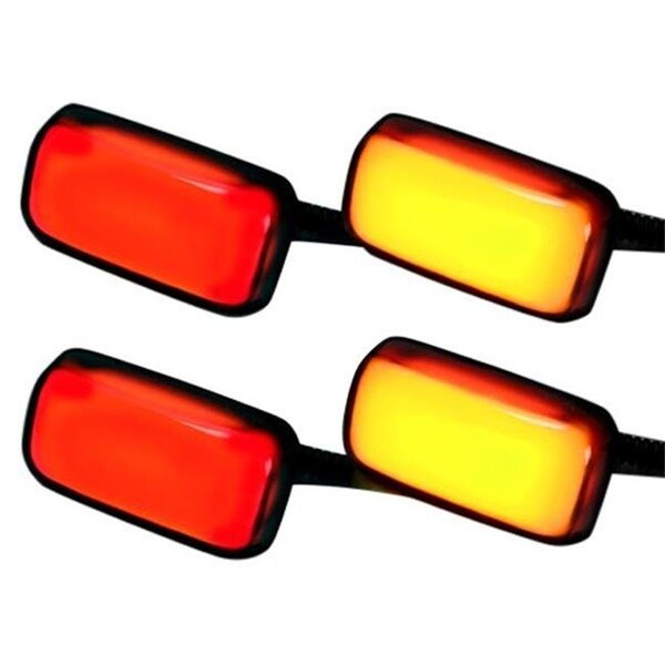 Recon Truck Accessories REC264138BK 2015-2016 Sierra & Silverado 3rd Gen Dually Fender Lenses with 2 Red & 2 Amber LEDs Smoke Lens with Black Trim REC264138BK - main
